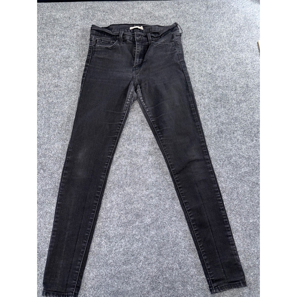 Levis 720 High Rise Super Skinny Jeans Faded Black Denim Womens 29 x 27
